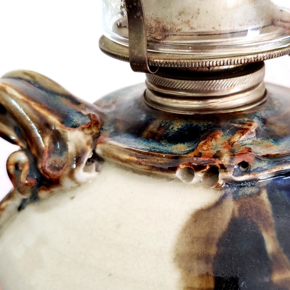 Vintage Studio Pottery Large Hurricane Lamp Beautiful Handmade glazed pottery - Picture 3 of 12